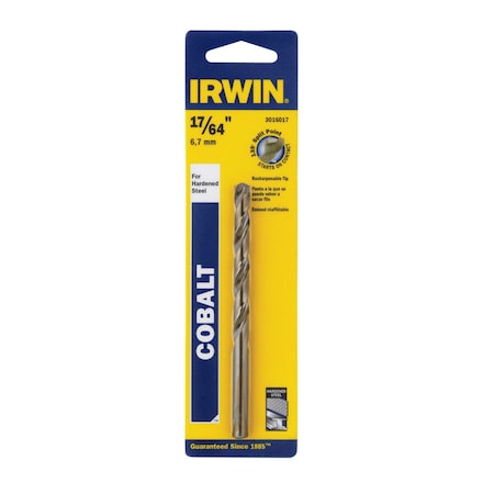 Irwin Irwin 17/64 in. X 4-1/8 in. L Cobalt Alloy Steel Drill Bit Straight Shank 1 pc 3016017